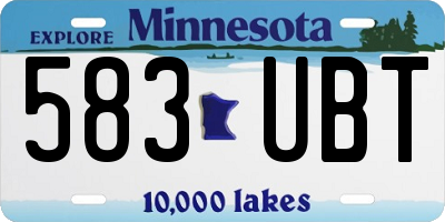 MN license plate 583UBT
