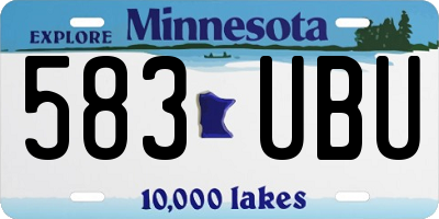 MN license plate 583UBU