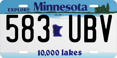 MN license plate 583UBV