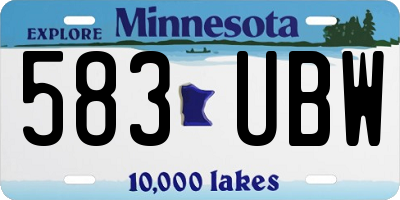 MN license plate 583UBW
