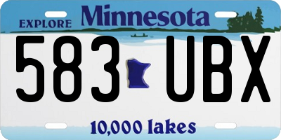 MN license plate 583UBX