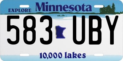 MN license plate 583UBY