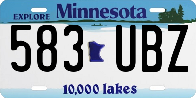 MN license plate 583UBZ