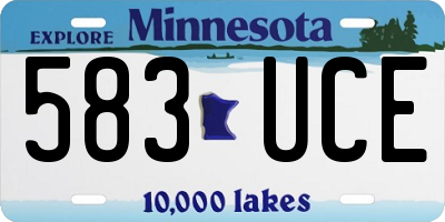 MN license plate 583UCE