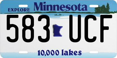 MN license plate 583UCF