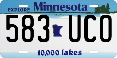 MN license plate 583UCO
