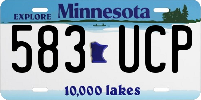 MN license plate 583UCP