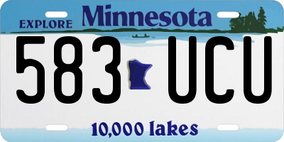 MN license plate 583UCU