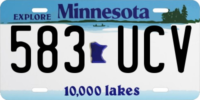 MN license plate 583UCV