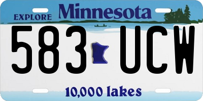 MN license plate 583UCW