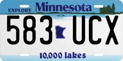 MN license plate 583UCX