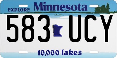 MN license plate 583UCY