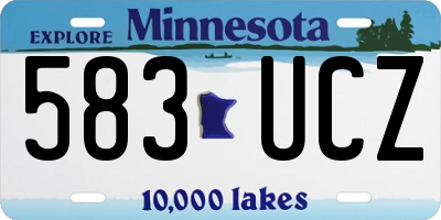 MN license plate 583UCZ