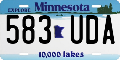 MN license plate 583UDA