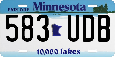 MN license plate 583UDB