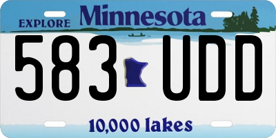 MN license plate 583UDD