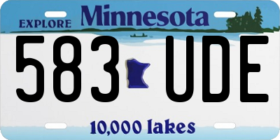 MN license plate 583UDE