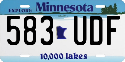 MN license plate 583UDF