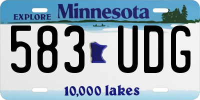 MN license plate 583UDG