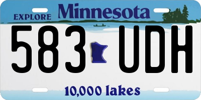 MN license plate 583UDH