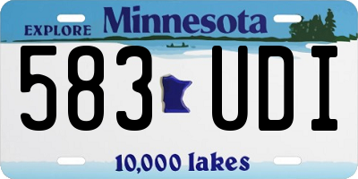 MN license plate 583UDI