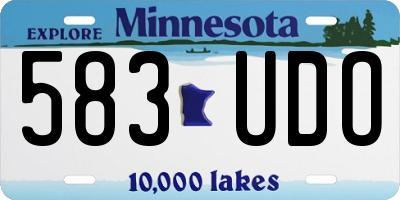 MN license plate 583UDO