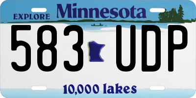 MN license plate 583UDP