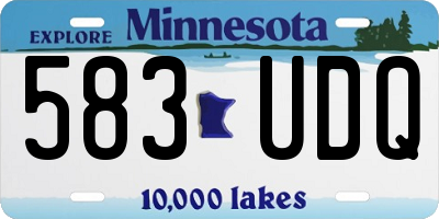 MN license plate 583UDQ