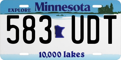 MN license plate 583UDT