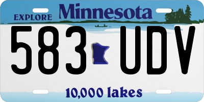 MN license plate 583UDV