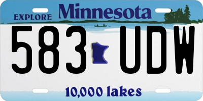 MN license plate 583UDW