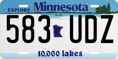 MN license plate 583UDZ