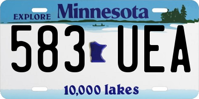 MN license plate 583UEA
