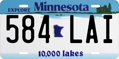MN license plate 584LAI