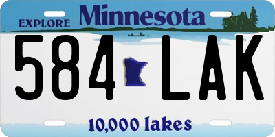 MN license plate 584LAK