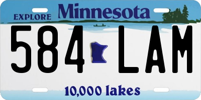 MN license plate 584LAM