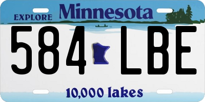 MN license plate 584LBE