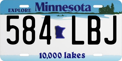 MN license plate 584LBJ