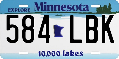 MN license plate 584LBK