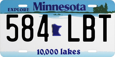 MN license plate 584LBT