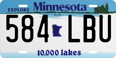 MN license plate 584LBU