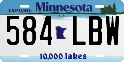 MN license plate 584LBW