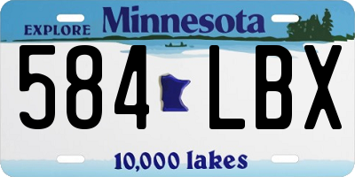 MN license plate 584LBX