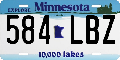 MN license plate 584LBZ