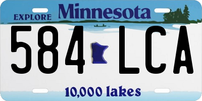 MN license plate 584LCA