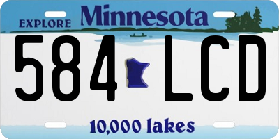 MN license plate 584LCD