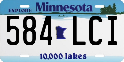 MN license plate 584LCI