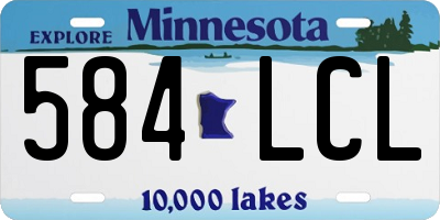 MN license plate 584LCL