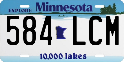 MN license plate 584LCM