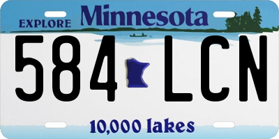 MN license plate 584LCN
